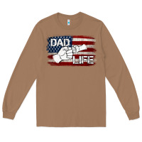 Toasted Coconut Dad Life with American Flag Long Sleeve Tee - Jasminsmagicworld
