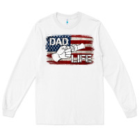 White Dad Life with American Flag Long Sleeve Tee - Jasminsmagicworld