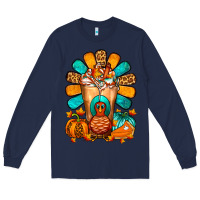 Navy Thanksgiving Cold Drink Frappe Long Sleeve Tee - FaDigitalArtStudio