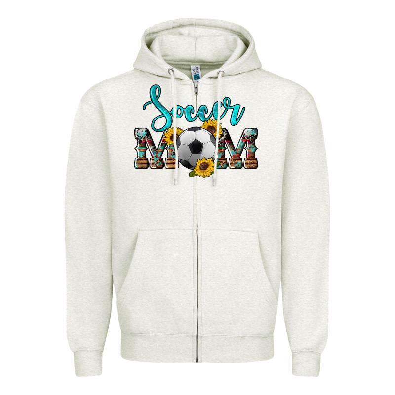 Western Leopard Cowhide Sunflowers  Glitter Mom Soccer Zipper Hoodie by Artiststas | Teevron