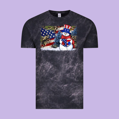 Patriotic Snowman Background 4th Of July Vintage Tee Designed By Howdyjamesfarm