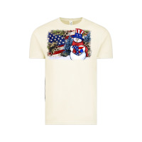 Vintage Arctic Patriotic snowman background 4th of july Vintage Tee - HowdyJamesFarm