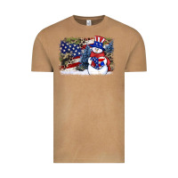 Vintage Camel Patriotic snowman background 4th of july Vintage Tee - HowdyJamesFarm