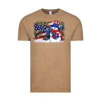 Vintage Coffee Patriotic snowman background 4th of july Vintage Tee - HowdyJamesFarm