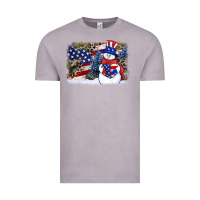 Vintage Zinc Patriotic snowman background 4th of july Vintage Tee - HowdyJamesFarm