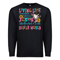 Black living life somewhere between jesus take the wheel Premium Sweatshirt - AdoDesignShop