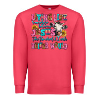 Cardinal living life somewhere between jesus take the wheel Premium Sweatshirt - AdoDesignShop