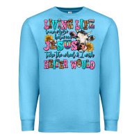 Ocean Blue living life somewhere between jesus take the wheel Premium Sweatshirt - AdoDesignShop