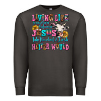 Smoke living life somewhere between jesus take the wheel Premium Sweatshirt - AdoDesignShop
