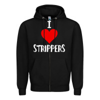 Black I Love Strippers Funny Sex gift Zipper Hoodie - longCreatives