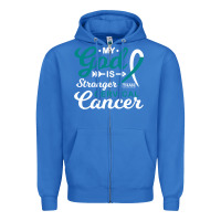 True Royal My God is Stronger Than Cervical Cancer Awareness Warrior Zipper Hoodie - longCreatives