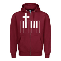 Burgundy Church Organist Zipper Hoodie - longCreatives