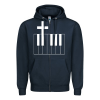 Navy Church Organist Zipper Hoodie - longCreatives