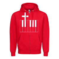 Red Church Organist Zipper Hoodie - longCreatives