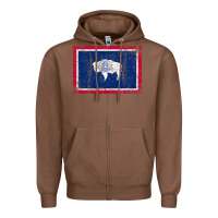 Chestnut State of Wyoming Flag Fun Vintage Retro Fall Hiking Zipper Hoodie - longCreatives