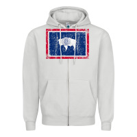 State Of Wyoming Flag Fun Vintage Retro Fall Hiking Zipper Hoodie | Teevron