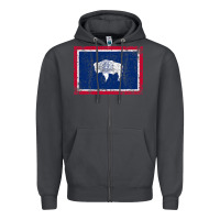 Smoke State of Wyoming Flag Fun Vintage Retro Fall Hiking Zipper Hoodie - longCreatives