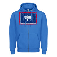 True Royal State of Wyoming Flag Fun Vintage Retro Fall Hiking Zipper Hoodie - longCreatives