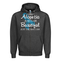 Charcoal Heather I Have Alopecia Awareness, I Am Beautiful Just Th Zipper Hoodie - longCreatives
