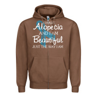 Chestnut I Have Alopecia Awareness, I Am Beautiful Just Th Zipper Hoodie - longCreatives