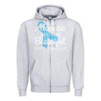 Heather Grey I Have Alopecia Awareness, I Am Beautiful Just Th Zipper Hoodie - longCreatives