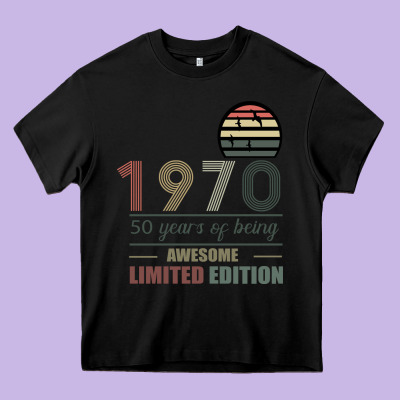 Vintage 1970 Limited Edition 50 Years Of Being Awe Heavy Core Tee Designed By Bettercallsaul