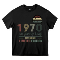 Black Vintage 1970 Limited Edition 50 Years Of Being Awe Heavy Core Tee - Bettercallsaul