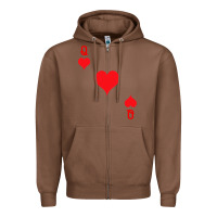 Chestnut Queen Of Hearts  Playing Card   Halloween Costume Zipper Hoodie - longCreatives