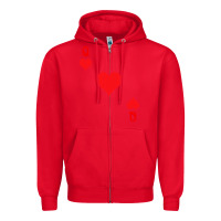 Queen Of Hearts  Playing Card   Halloween Costume Zipper Hoodie | Teevron
