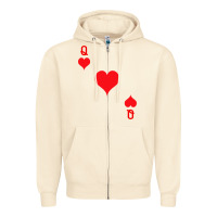 Sandshell Queen Of Hearts  Playing Card   Halloween Costume Zipper Hoodie - longCreatives