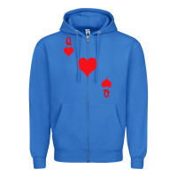True Royal Queen Of Hearts  Playing Card   Halloween Costume Zipper Hoodie - longCreatives