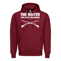 Burgundy History - American Civil War North Union Zipper Hoodie - longCreatives