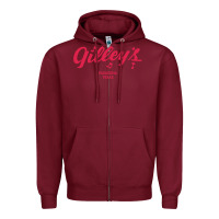 Burgundy GILLEY S BAR URBAN COWBOY GILLEYS TEXAS Zipper Hoodie - longCreatives