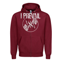 Burgundy I Prevail  Skeleton Hands  Official Merchandise Premium Zipper Hoodie - longCreatives