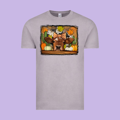 Fall Cow Vintage Tee Designed By Jasminsmagicworld