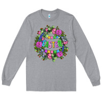 Heather Grey Easter Day Flower Easter Long Sleeve Tee - OliviaCreatesArt