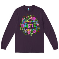 Plum Easter Day Flower Easter Long Sleeve Tee - OliviaCreatesArt