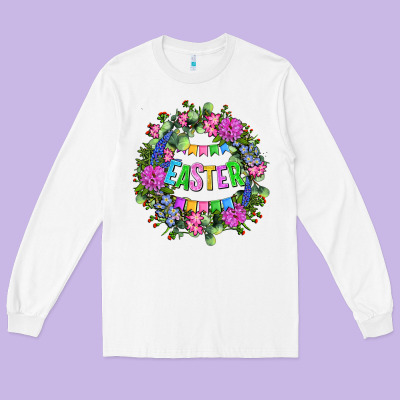 Easter Day Flower Easter Long Sleeve Tee Designed By Oliviacreatesart