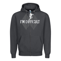 Smoke I'm Difficult Double Black Diamond Skiing Zipper Hoodie - longCreatives
