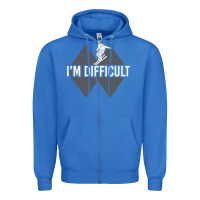 True Royal I'm Difficult Double Black Diamond Skiing Zipper Hoodie - longCreatives