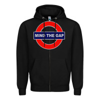 Black Mind The Gap Zipper Hoodie - longCreatives