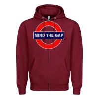 Burgundy Mind The Gap Zipper Hoodie - longCreatives