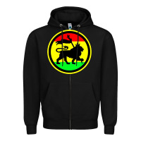 Black Rasta Lion Zipper Hoodie - longCreatives