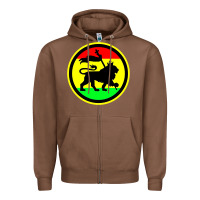 Chestnut Rasta Lion Zipper Hoodie - longCreatives