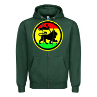 Sports Green Rasta Lion Zipper Hoodie - longCreatives