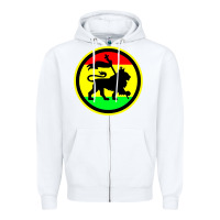 White Rasta Lion Zipper Hoodie - longCreatives