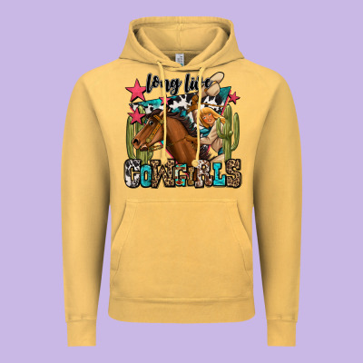 Long Live Cowgirls Vintage Hoodie Designed By Oliviacreatesart