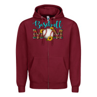 Burgundy western leopard serape wooden sunflowers  turquoise glitter mom baseba Zipper Hoodie - Artiststas
