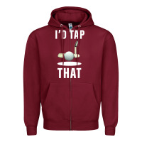 Burgundy I'd Tap That TFunny Golf Zipper Hoodie - longCreatives