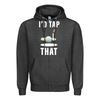 Charcoal Heather I'd Tap That TFunny Golf Zipper Hoodie - longCreatives